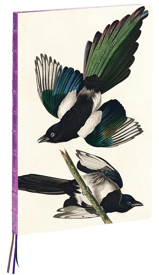 teNeues - A4 Notebook: Magpies by James Audubon, Hardcover - 230 Dot-Grid Pages with Exposed Lay Flat Binding, Three Ribbon Markers: Large Format Hardcover A4 Style Notebook with Special Features cover image