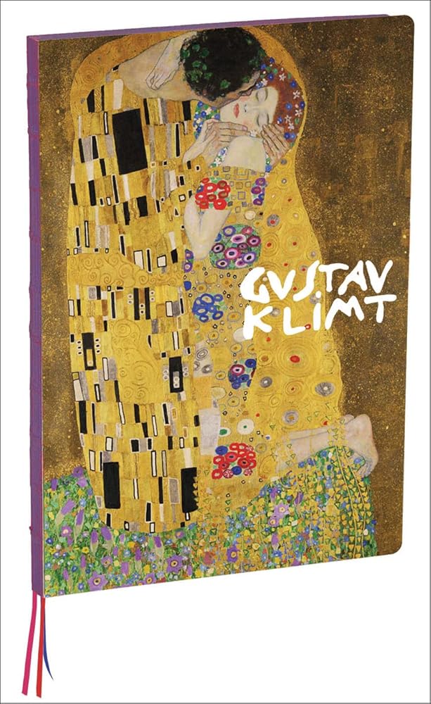 teNeues - A4 Notebook: The Kiss by Gustav Klimt, Hardcover - 230 Dot-Grid Pages with Exposed Lay Flat Binding, Three Ribbon Markers: Large Format Hardcover A4 Style Notebook with Special Features cover image