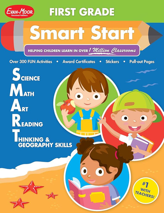 Evan-Moor Smart Start, Grade 1 Activity Book - Learning Enrichment Workbook for Science, Math, Art & Reading cover image