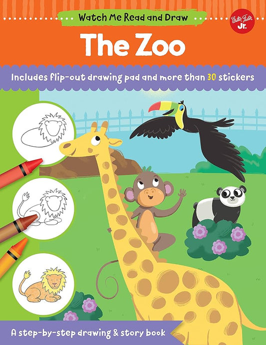Watch Me Read and Draw: The Zoo: A step-by-step drawing & story book cover image