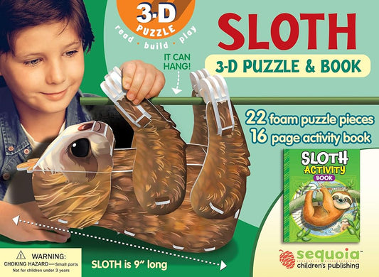 Sloth 3-D Puzzle & Book Set cover image