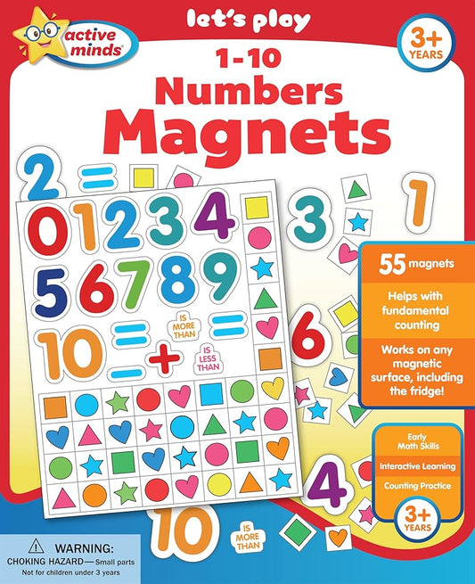 Active Minds - 1-10 Numbers Magnets - Great for Early Math and Counting Skills (Ages 3+) cover image