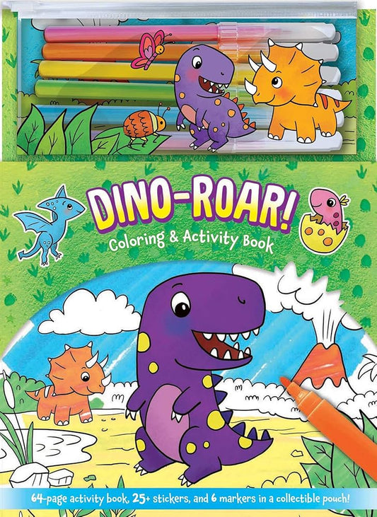 Dino-Roar! Coloring & Activity Book (Marker Pouch) cover image