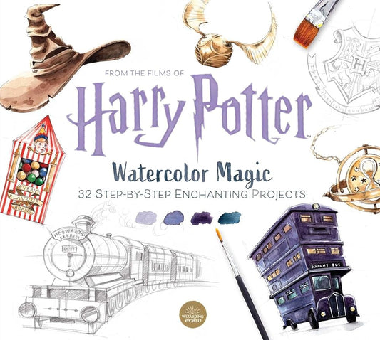 Harry Potter Watercolor Magic: 32 Step-by-Step Enchanting Projects (Harry Potter Crafts, Gifts for Harry Potter Fans) cover image