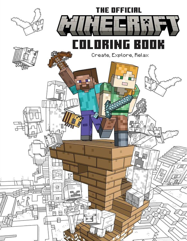 The Official Minecraft Coloring Book: Create, Explore, Relax!: Colorful Storytelling for Advanced Artists (Gaming) cover image