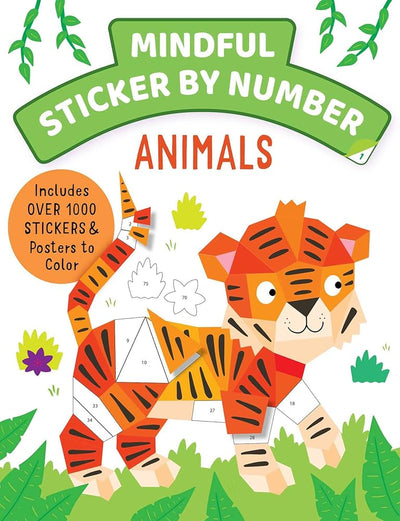 Mindful Sticker By Number: Animals: (Sticker Books for Kids, Activity Books for Kids, Mindful Books for Kids) cover image