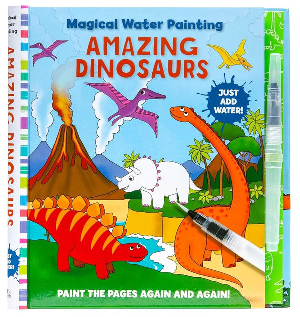 Magical Water Painting: Amazing Dinosaurs: (Art Activity Book, Books for Family Travel, Kids' Coloring Books, Magic Color and Fade) (iSeek) cover image