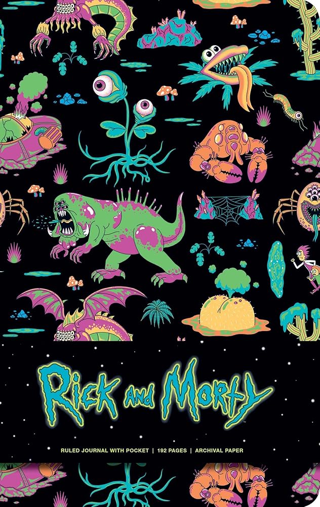Rick and Morty Hardcover Ruled Journal cover image