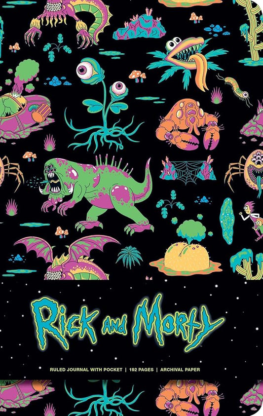 Rick and Morty Hardcover Ruled Journal cover image