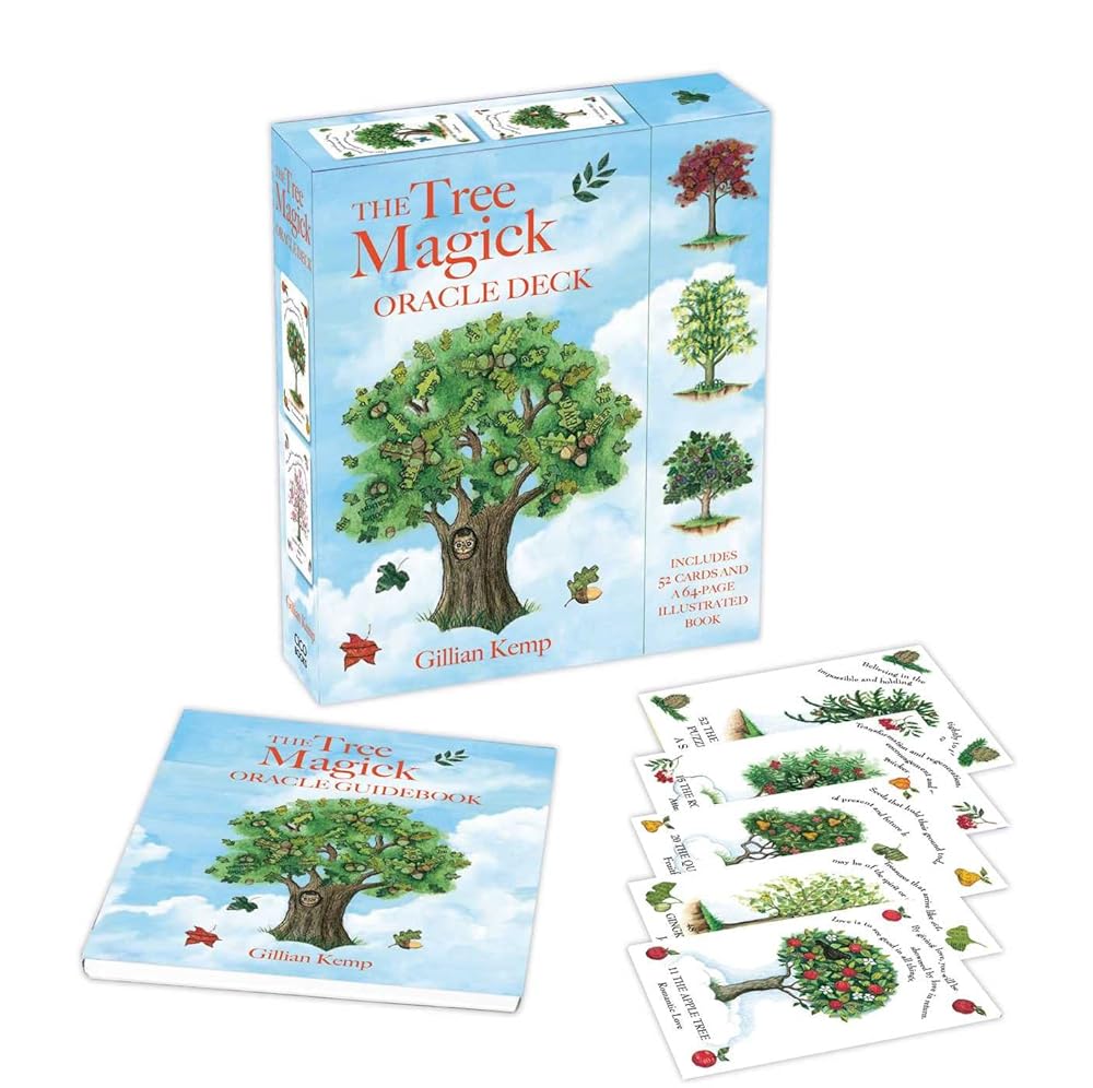 The Tree Magick Oracle Deck: Includes 52 cards and a 64-page illustrated book cover image