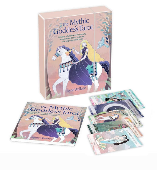 The Mythic Goddess Tarot: Includes a full deck of 78 specially commissioned tarot cards and a 64-page illustrated book cover image