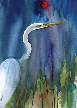 Great Egret Blue Notecards cover image