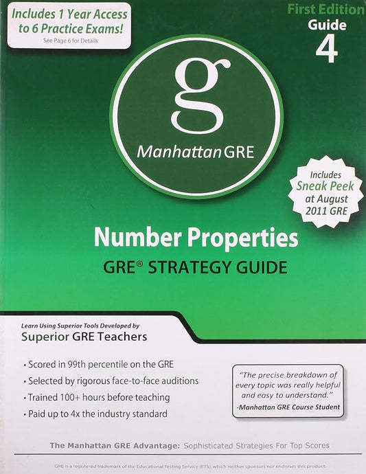 Number Properties GRE Preparation Guide, 1st Edition (Manhattan Gre Prep) cover image