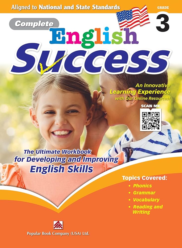Complete English Success Grade 3 - Learning Workbook for Third Grade students - English Language Activity Childrens Book - Aligned to National and State Standards cover image