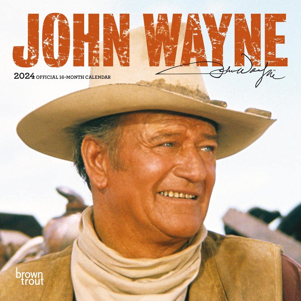 John Wayne OFFICIAL | 2024 7 x 14 Inch Monthly Mini Wall Calendar | BrownTrout | USA American Actor Celebrity Duke cover image