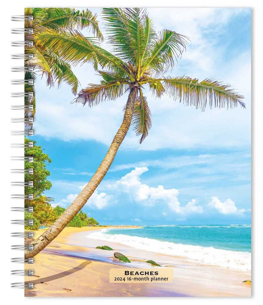 Beaches | 2024 6 x 7.75 Inch Spiral-Bound Wire-O Weekly Engagement Planner Calendar | New Full-Color Image Every Week | BrownTrout | Travel Nature Tropical cover image
