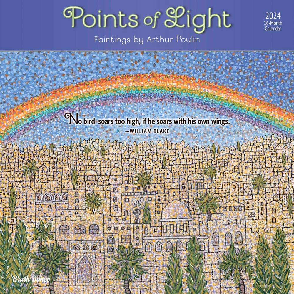 Points of Light | 2024 12 x 24 Inch Monthly Square Wall Calendar | Brush Dance | Paintings Impressionism Arthur Poulin cover image
