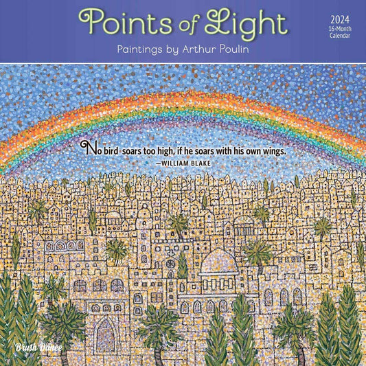 Points of Light | 2024 12 x 24 Inch Monthly Square Wall Calendar | Brush Dance | Paintings Impressionism Arthur Poulin cover image