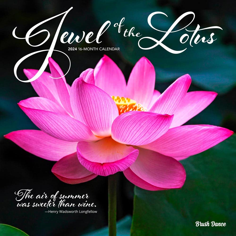 Jewel of the Lotus | 2024 12 x 24 Inch Monthly Square Wall Calendar | Brush Dance | Photography Quotations Flowers Floral cover image
