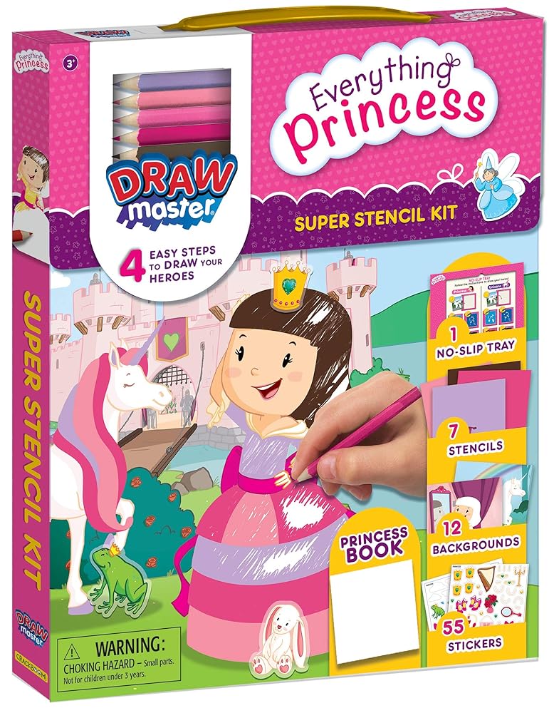 Princess and Unicorn: Super Stencil Kit cover image