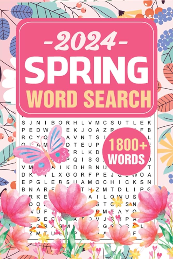 1800+ New Words Spring Word Search for Adults: Relaxing Wordfind puzzles for Seniors & Teens with Solutions cover image