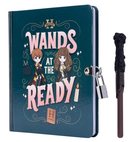 Harry Potter: Wands at the Ready Lock & Key Diary cover image