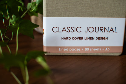 Beige Hardcover Linen Journal