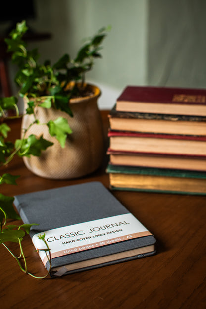 Grey Hardcover Lined Journal