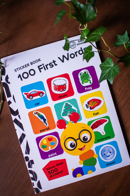 Baby Einstein - 100 First Words Sticker Book - More Than 500 Stickers Included! - PI Kids