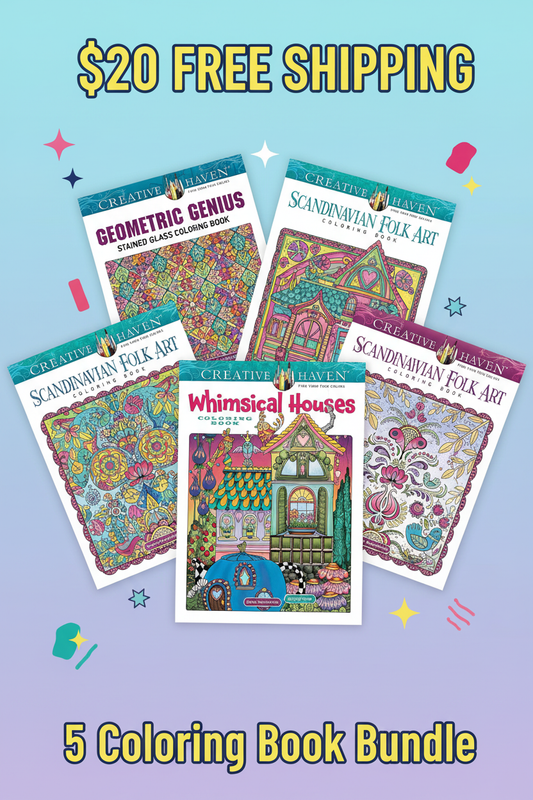 5 Coloring Book Bundle - $20 Free Shipping TikTok promo