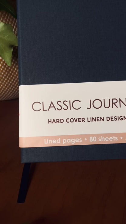 Navy Hardcover Linen Journal