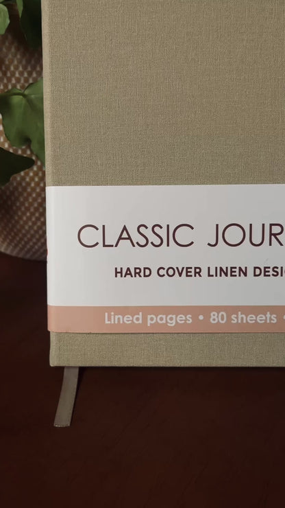 Beige Hardcover Linen Journal